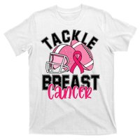 Tackle Breast Cancer Football Ribbon Awareness T-Shirt