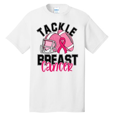 Tackle Breast Cancer Football Ribbon Awareness Tall T-Shirt