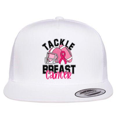 Tackle Breast Cancer Football Ribbon Awareness Flatbill Hat