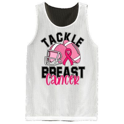 Tackle Breast Cancer Football Ribbon Awareness Mesh Reversible Basketball Jersey Tank