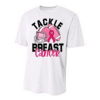 Tackle Breast Cancer Football Ribbon Awareness Performance Sprint T-Shirt