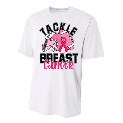 Tackle Breast Cancer Football Ribbon Awareness Performance Sprint T-Shirt