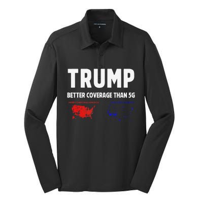 Trump Better Coverage Politics Funny Silk Touch Performance Long Sleeve Polo