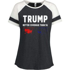 Trump Better Coverage Politics Funny Enza Ladies Jersey Colorblock Tee