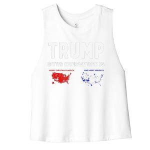 Trump Better Coverage Politics Funny Women's Racerback Cropped Tank