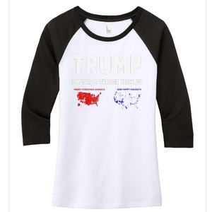 Trump Better Coverage Politics Funny Women's Tri-Blend 3/4-Sleeve Raglan Shirt