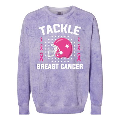 Tackle Breast Cancer Football Helmet Colorblast Crewneck Sweatshirt