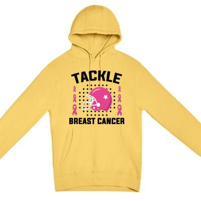 Tackle Breast Cancer Football Helmet Premium Pullover Hoodie