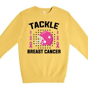 Tackle Breast Cancer Football Helmet Premium Crewneck Sweatshirt