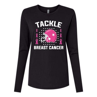 Tackle Breast Cancer Football Helmet Womens Cotton Relaxed Long Sleeve T-Shirt