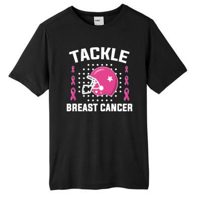 Tackle Breast Cancer Football Helmet Tall Fusion ChromaSoft Performance T-Shirt