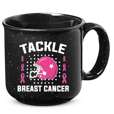 Tackle Breast Cancer Football Helmet 15oz Campfire Ceramic Mug