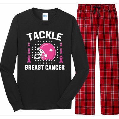 Tackle Breast Cancer Football Helmet Long Sleeve Pajama Set