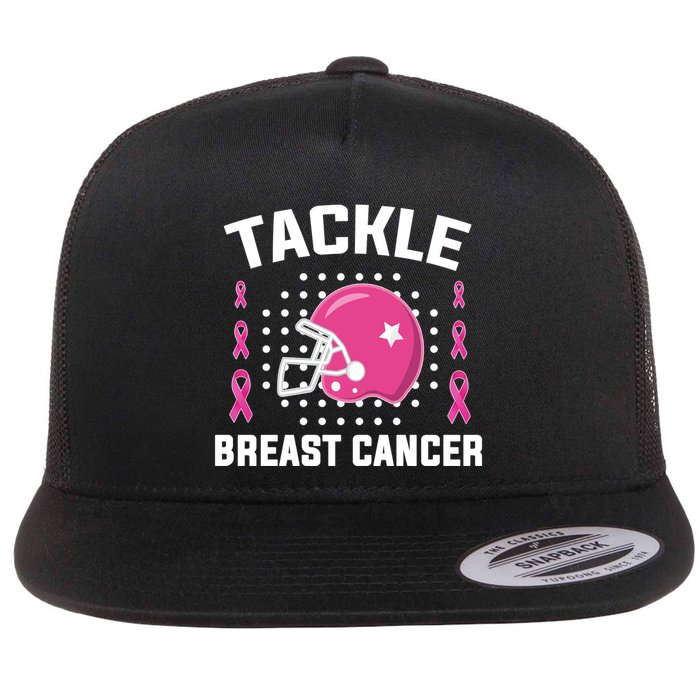 Tackle Breast Cancer Football Helmet Flatbill Hat