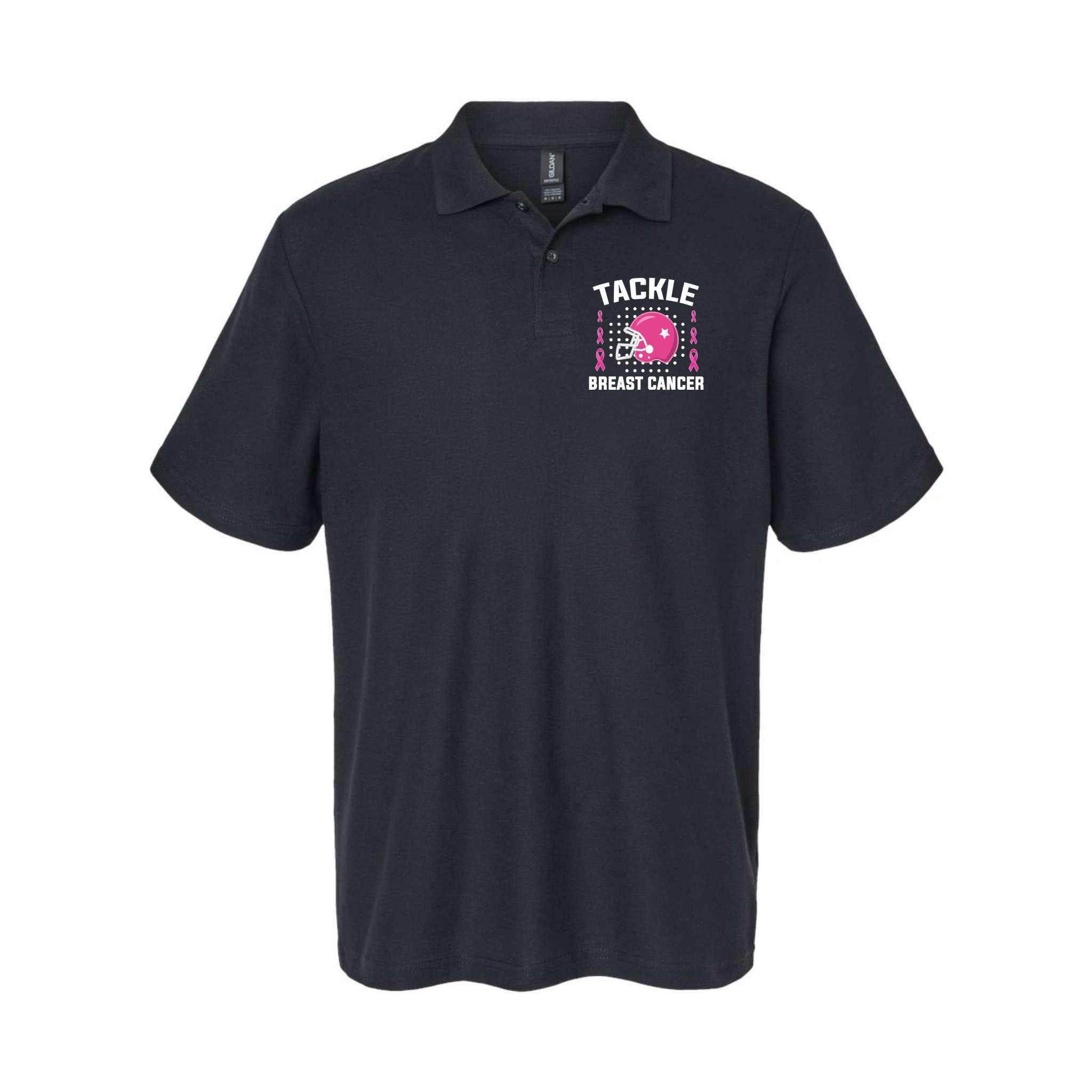 Tackle Breast Cancer Football Helmet Polo