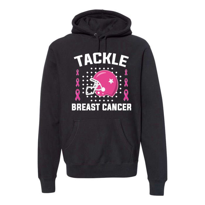 Tackle Breast Cancer Football Helmet Premium Hoodie