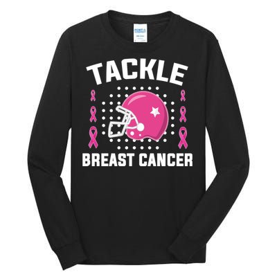 Tackle Breast Cancer Football Helmet Tall Long Sleeve T-Shirt