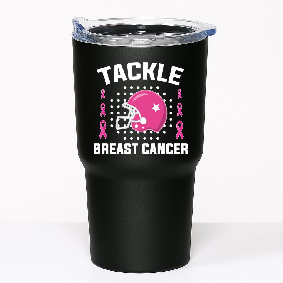 Tackle Breast Cancer Football Helmet Tumbler
