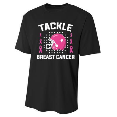 Tackle Breast Cancer Football Helmet Performance Sprint T-Shirt