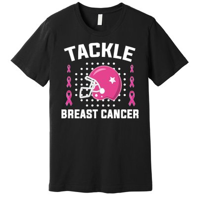 Tackle Breast Cancer Football Helmet Premium T-Shirt