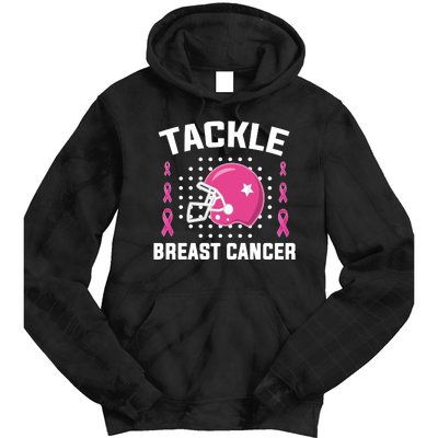 Tackle Breast Cancer Football Helmet Tie Dye Hoodie