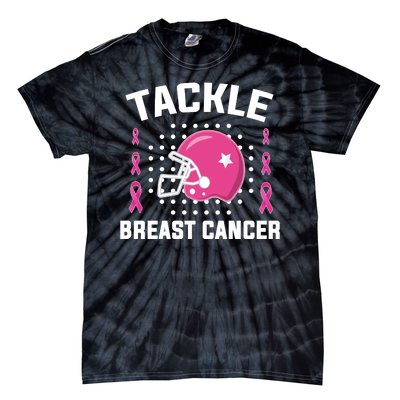 Tackle Breast Cancer Football Helmet Tie-Dye T-Shirt