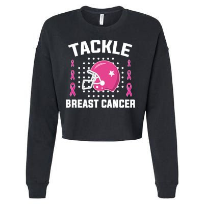 Tackle Breast Cancer Football Helmet Cropped Pullover Crew