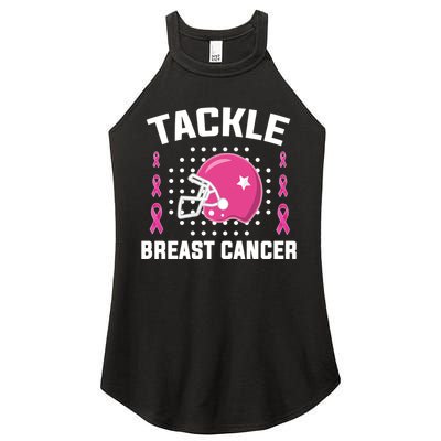 Tackle Breast Cancer Football Helmet Women's Perfect Tri Rocker Tank