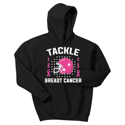 Tackle Breast Cancer Football Helmet Kids Hoodie