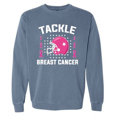 Tackle Breast Cancer Football Helmet Garment-Dyed Sweatshirt