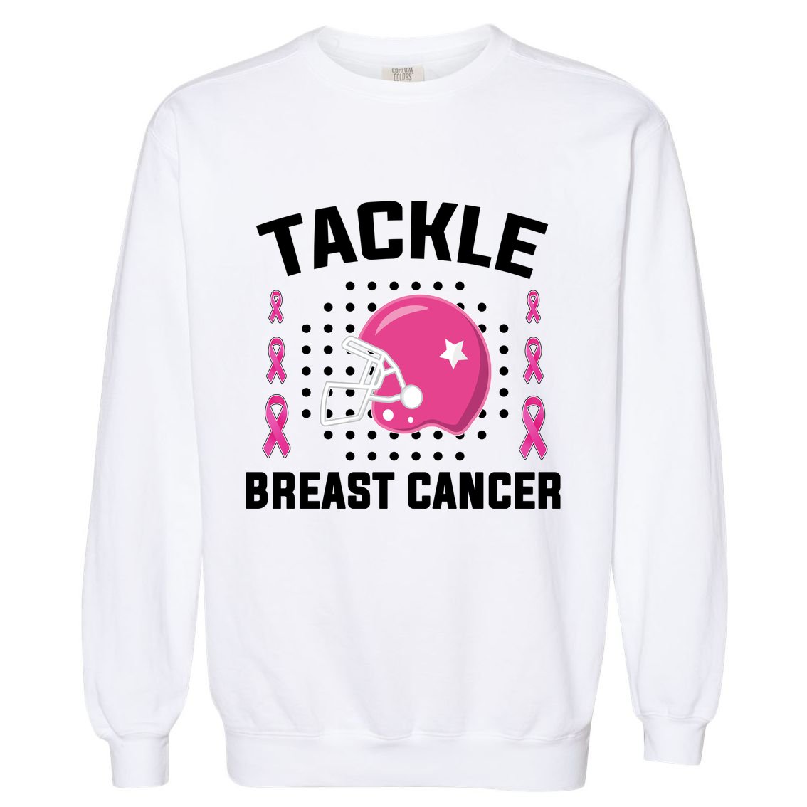 Tackle Breast Cancer Football Helmet Garment-Dyed Sweatshirt