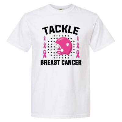 Tackle Breast Cancer Football Helmet Garment-Dyed Heavyweight T-Shirt