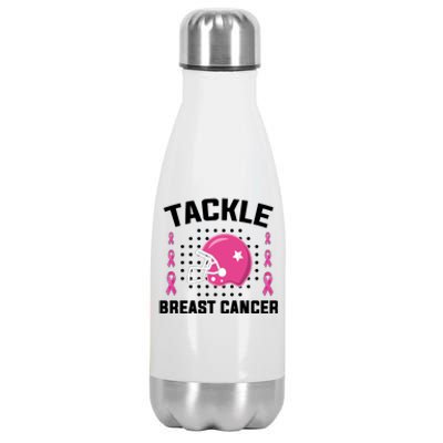 Tackle Breast Cancer Football Helmet Stainless Steel Insulated Water Bottle