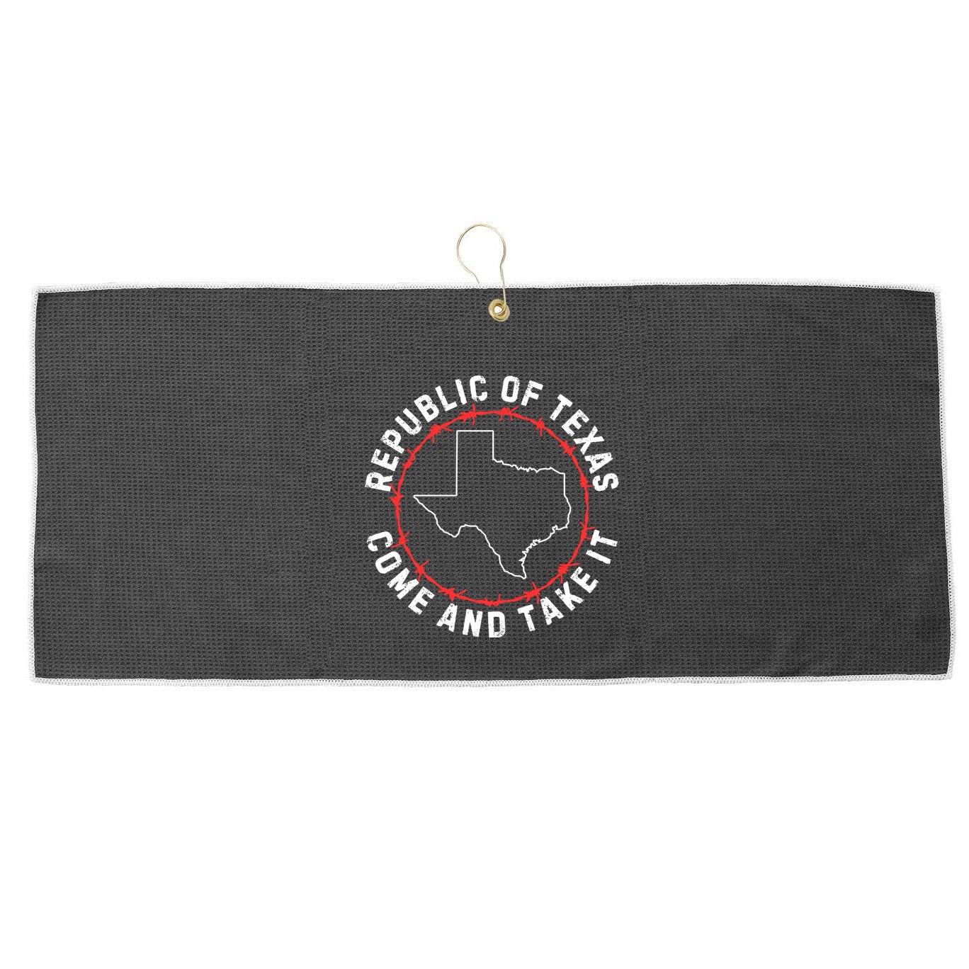 Texas Border Crisis Come And Take It Large Microfiber Waffle Golf Towel