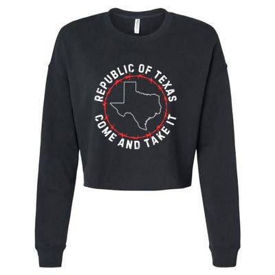 Texas Border Crisis Come And Take It Cropped Pullover Crew