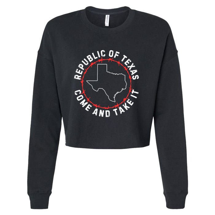 Texas Border Crisis Come And Take It Cropped Pullover Crew