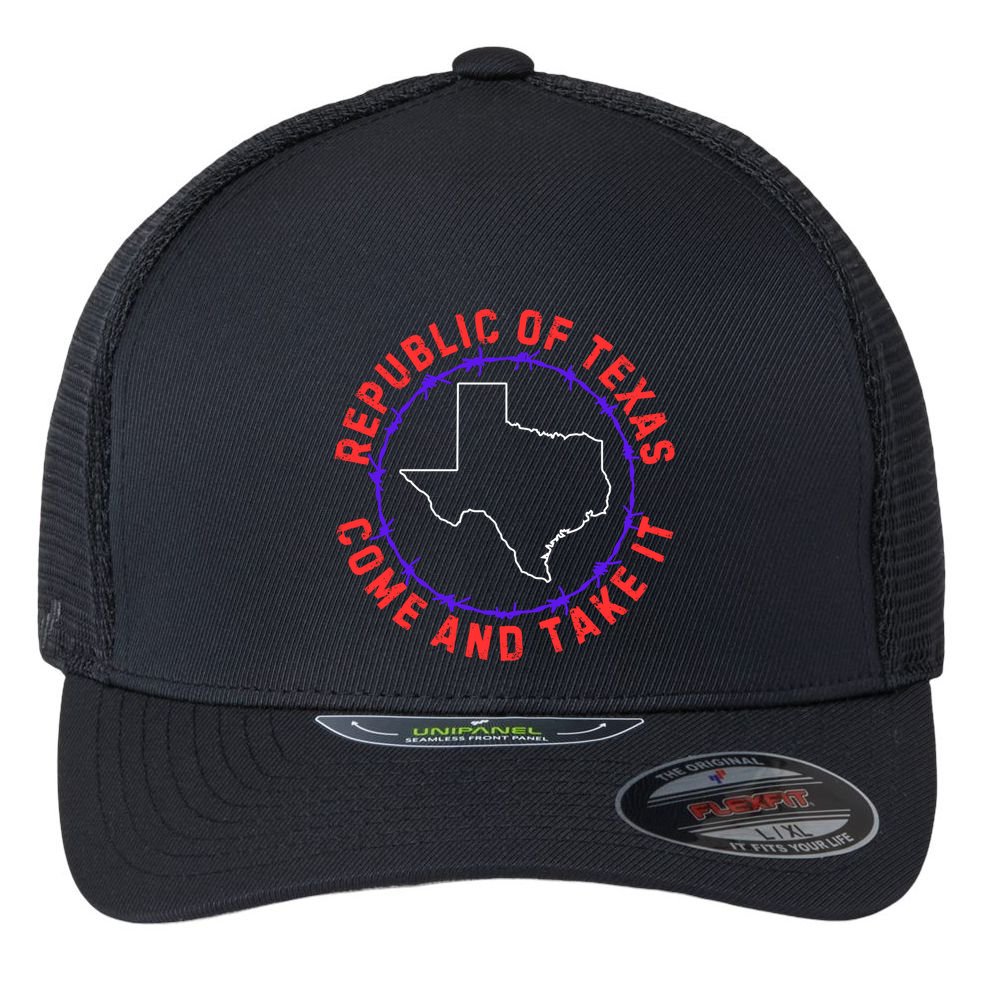 Texas Border Crisis Come And Take It Flexfit Unipanel Trucker Cap