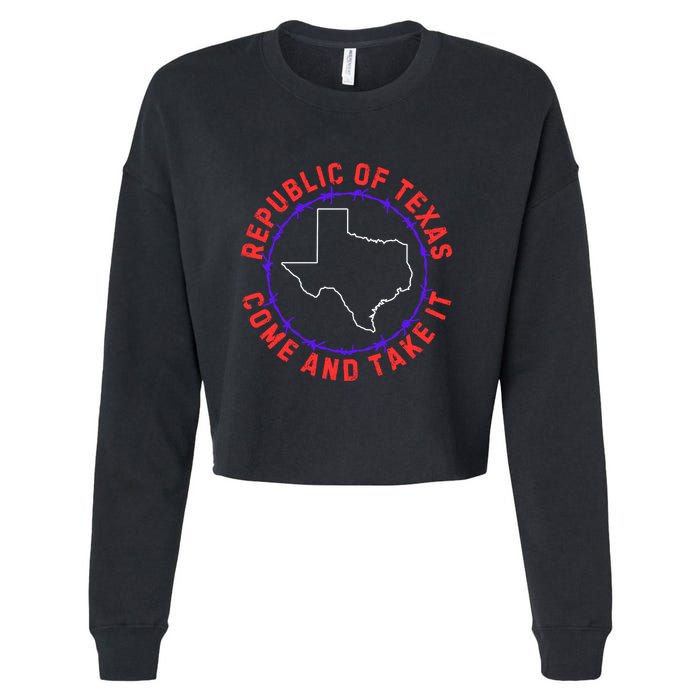 Texas Border Crisis Come And Take It Cropped Pullover Crew