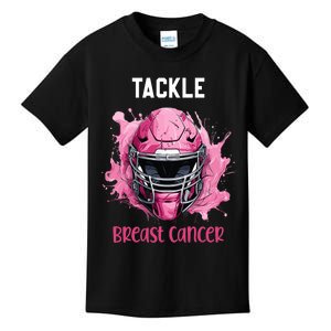 Tackle Breast Cancer Awareness Pink Ribbon Football Boy Kids Kids T-Shirt