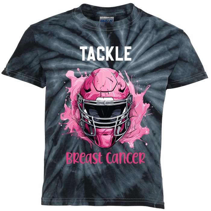 Tackle Breast Cancer Awareness Pink Ribbon Football Boy Kids Kids Tie-Dye T-Shirt