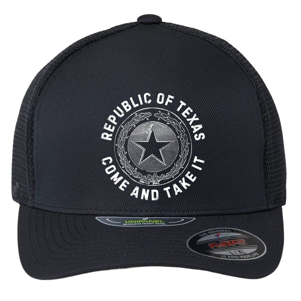 Texas Border Crisis Come And Take It Flexfit Unipanel Trucker Cap