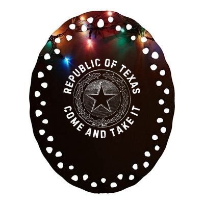 Texas Border Crisis Come And Take It Ceramic Oval Ornament