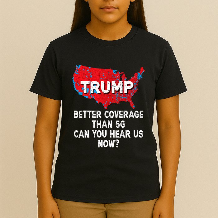 Trump Better Coverage Than 5g Can You Hear Us Now Red Map T-Shirt