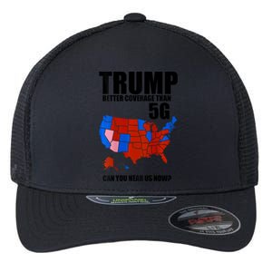 Trump Better Coverage Than 5g Can You Hear Us Now Usa Map Flexfit Unipanel Trucker Cap