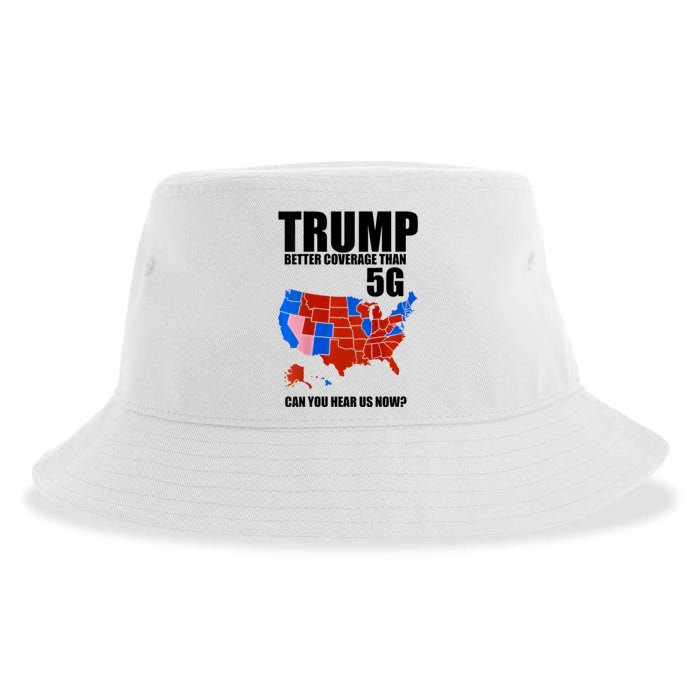 Trump Better Coverage Than 5g Can You Hear Us Now Usa Map Sustainable Bucket Hat