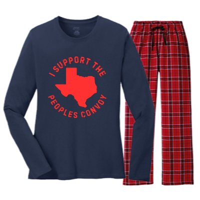 Texas Border Crisis Peoples Convoy Women's Long Sleeve Flannel Pajama Set 