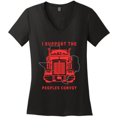 Texas Border Crisis Peoples Convoy Women's V-Neck T-Shirt