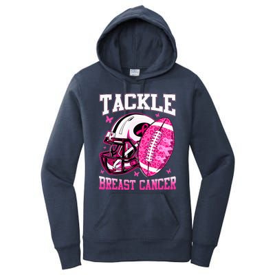 Tackle Breast Cancer Awareness Pink Ribbon Football Women's Pullover Hoodie