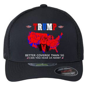 Trump Better Coverage Than 5g Can You Hear Us Now Usa Map Flexfit Unipanel Trucker Cap