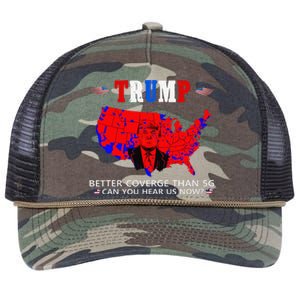 Trump Better Coverage Than 5g Can You Hear Us Now Usa Map Retro Rope Trucker Hat Cap